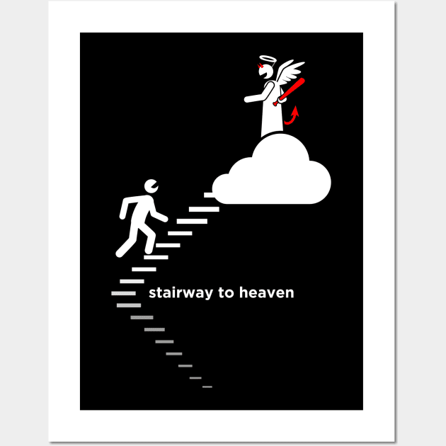 Stickman stairway to heaven Wall Art by Maxsomma